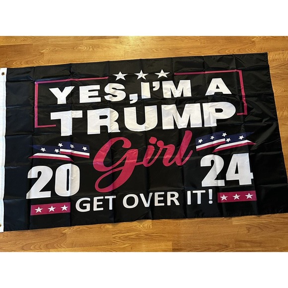 Ugly Skull Other - 3'x5' Flag | Yes, I'm A TRUMP Girl-Get Over It | 2024| Flag272